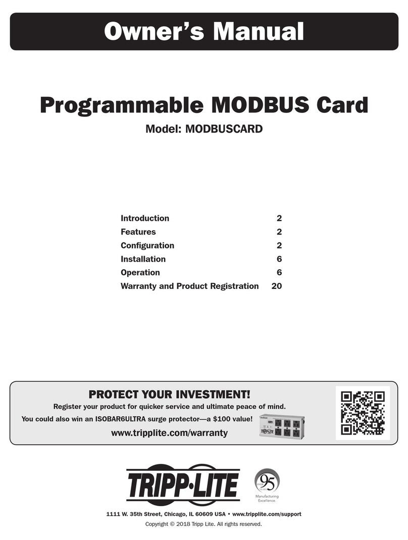 Tripp Lite MODBUSCARD owner's manual