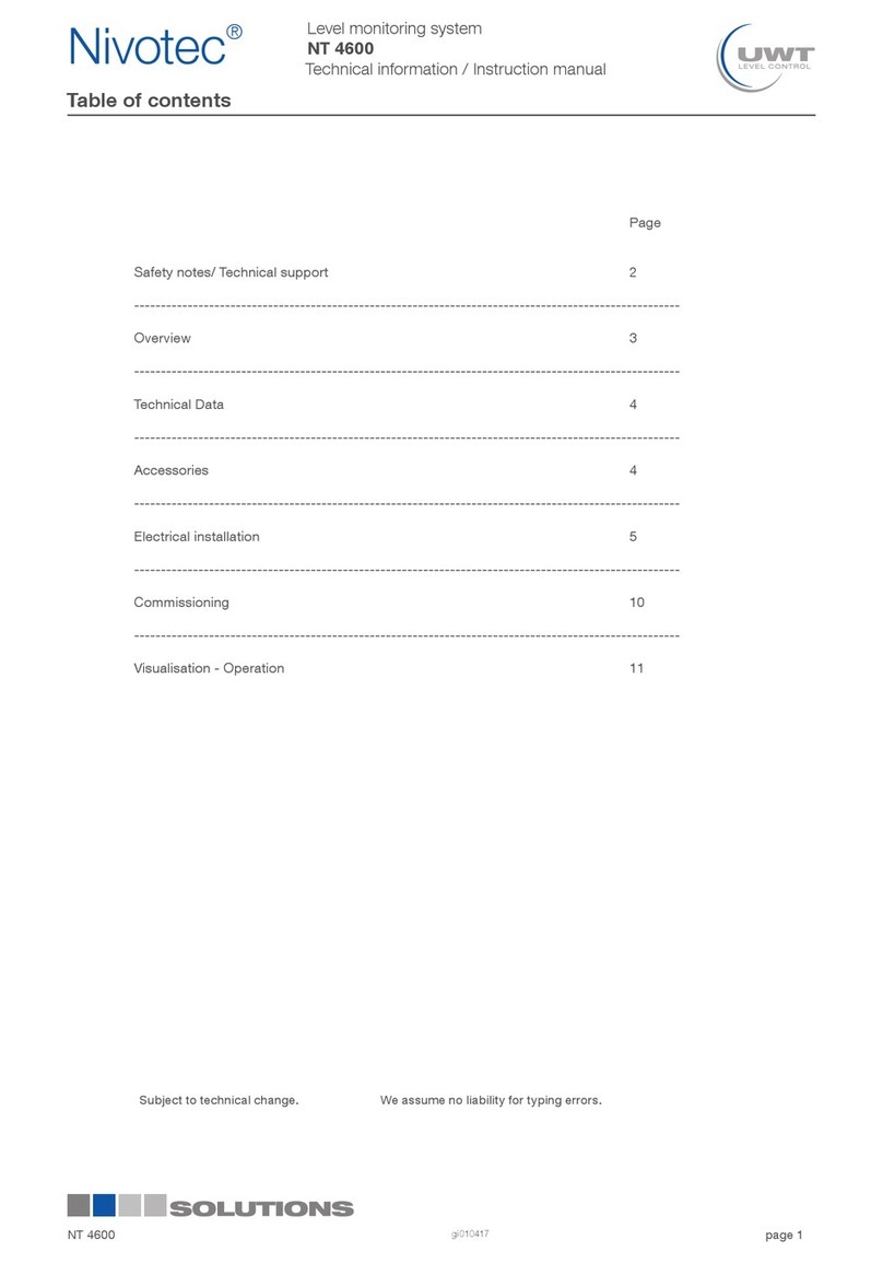 UWT Nivotec NT 4600 Technical Information/Instruction manual