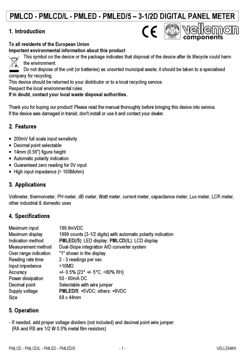 Velleman components PMLCD User manual