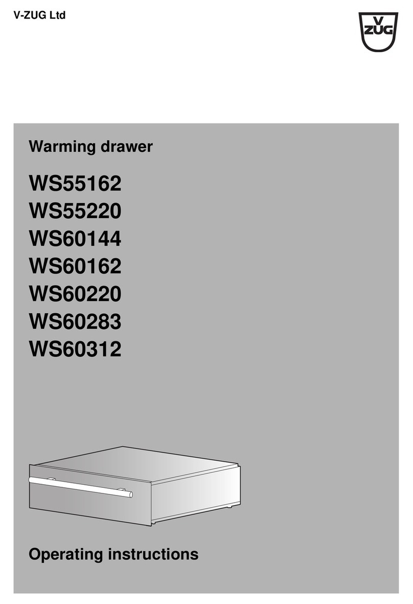 V-ZUG WS55162 operating instructions