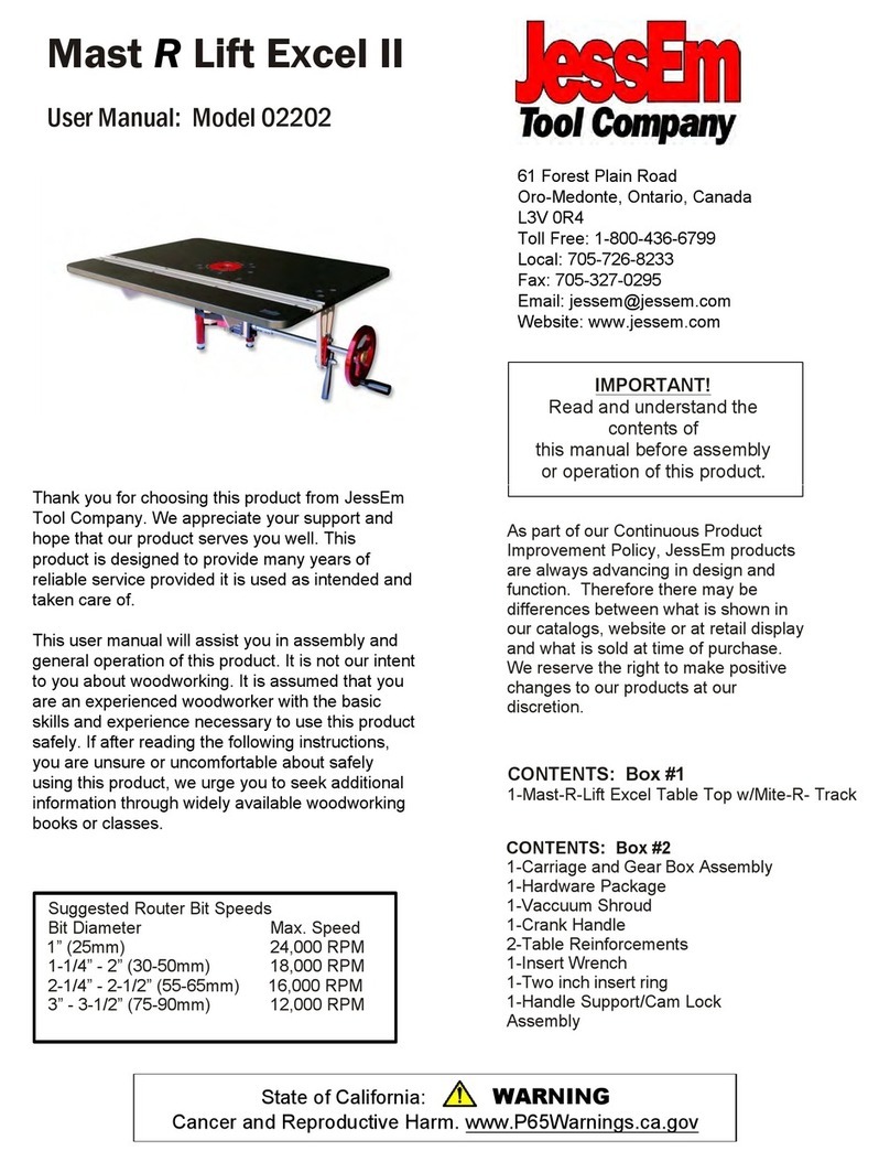 JessEm Mast R Lift Excel II User manual
