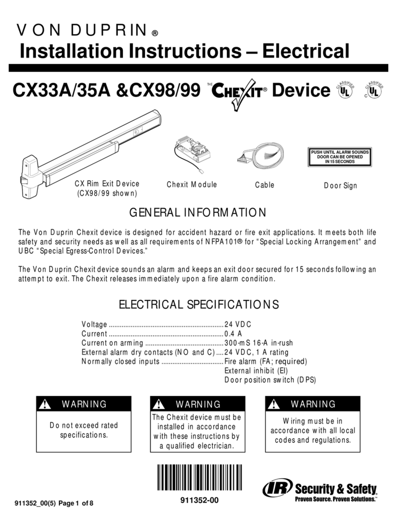Von Duprin Chexit CX33A/35A installation instructions