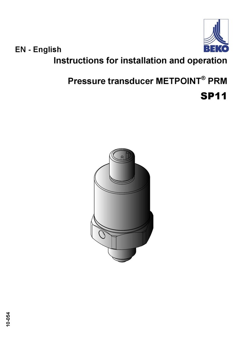Beko METPOINT PRM SP11 Instructions for installation and operation Beko METPOINT PRM SP11 Instructions for installation and operation