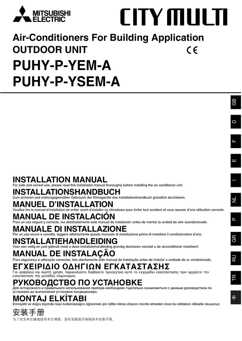Mitsubishi Electric PUHY-P-YEM-A Series User manual Mitsubishi Electric PUHY-P-YEM-A Series User manual