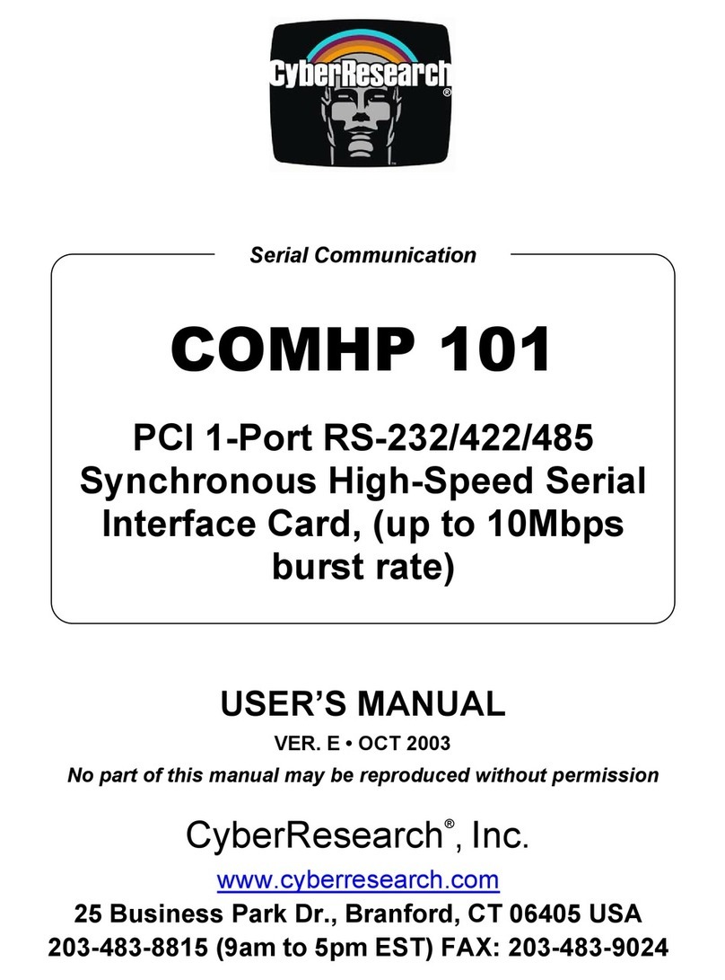 CyberResearch COMHP 101 user manual CyberResearch COMHP 101 user manual