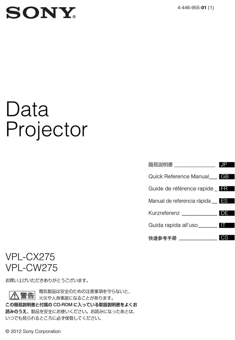Sony VPLCX275 Quick reference manual