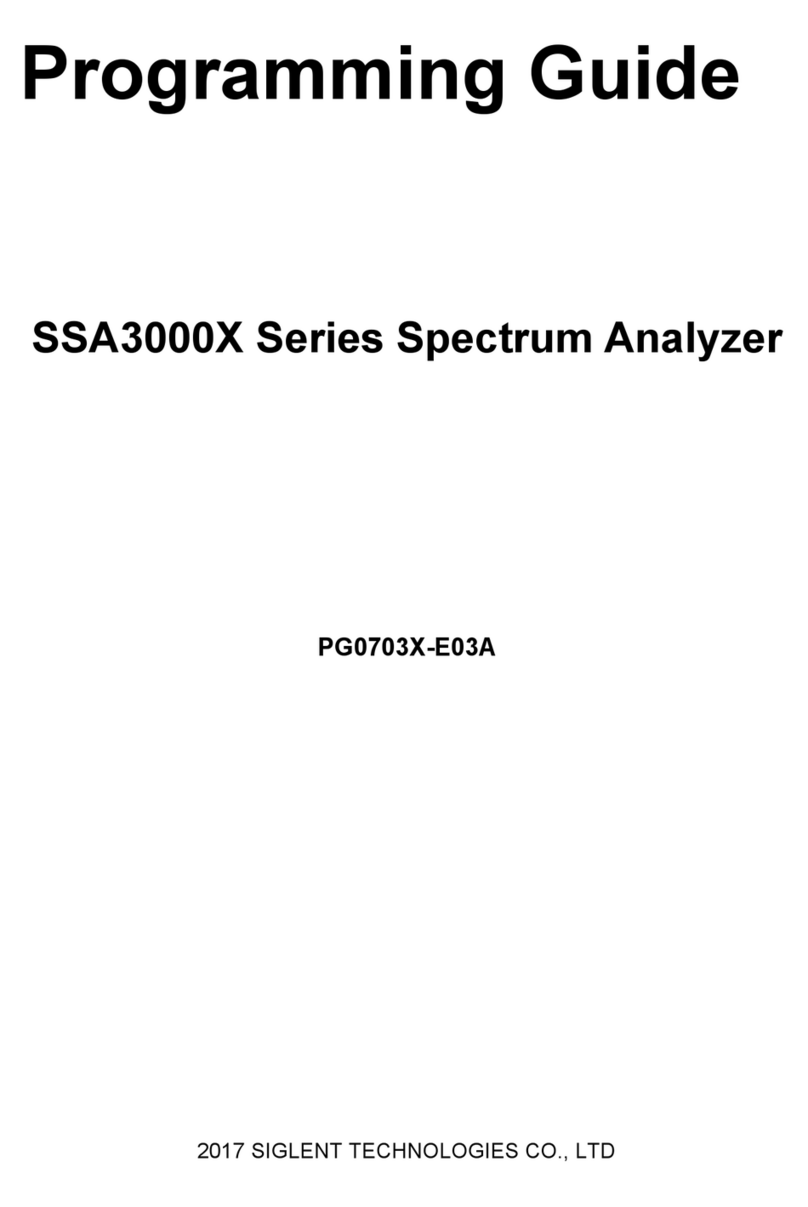 SIGLENT TECHNOLOGIES SSA3000X Series Operating instructions