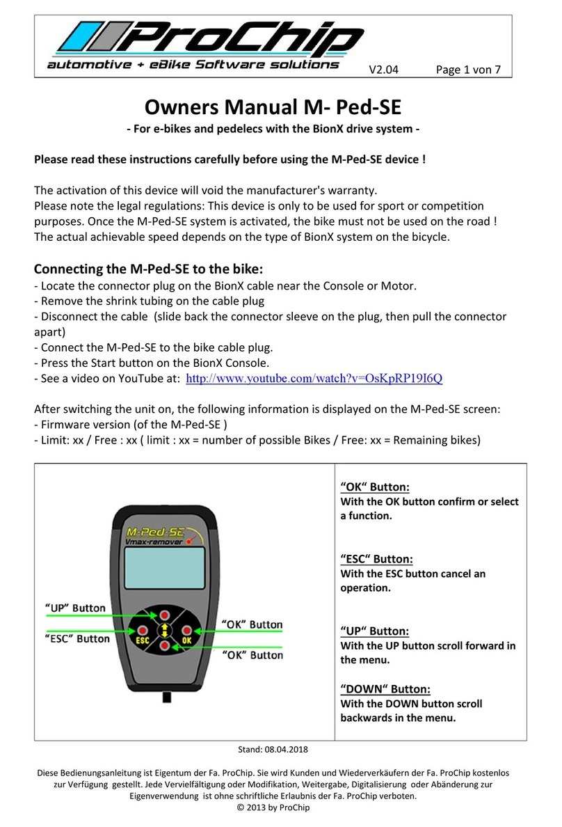 ProChip M-Ped-SE owner's manual