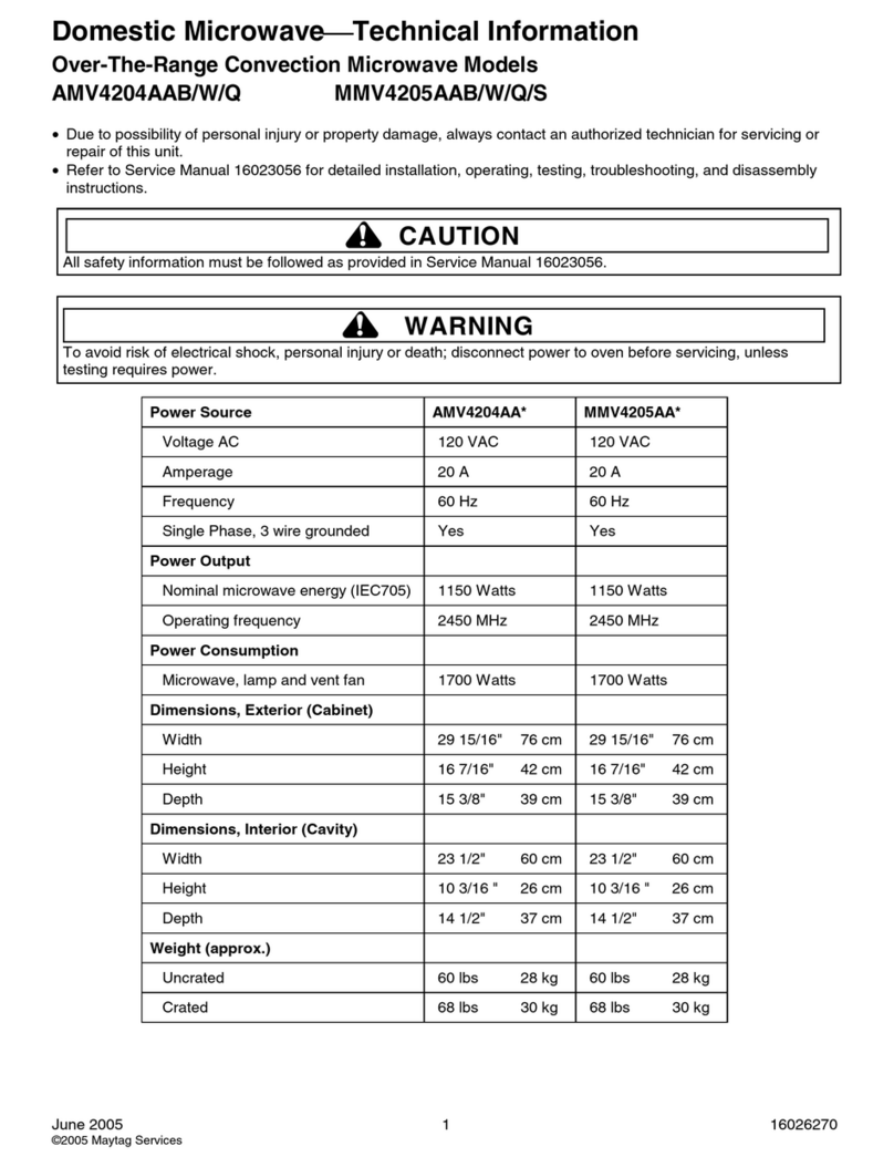 Maytag Services AMV4204AAB technical information