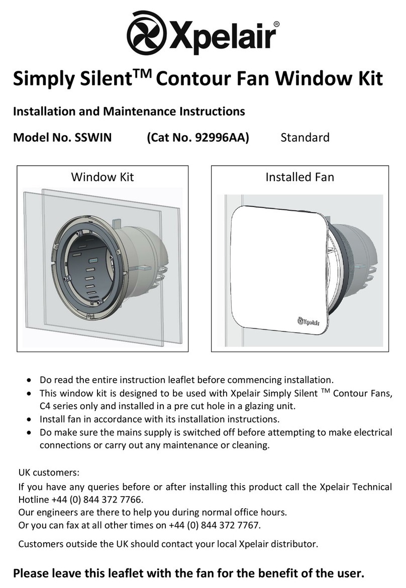 Xpelair Simply Silent SSWIN Installation and maintenance instructions