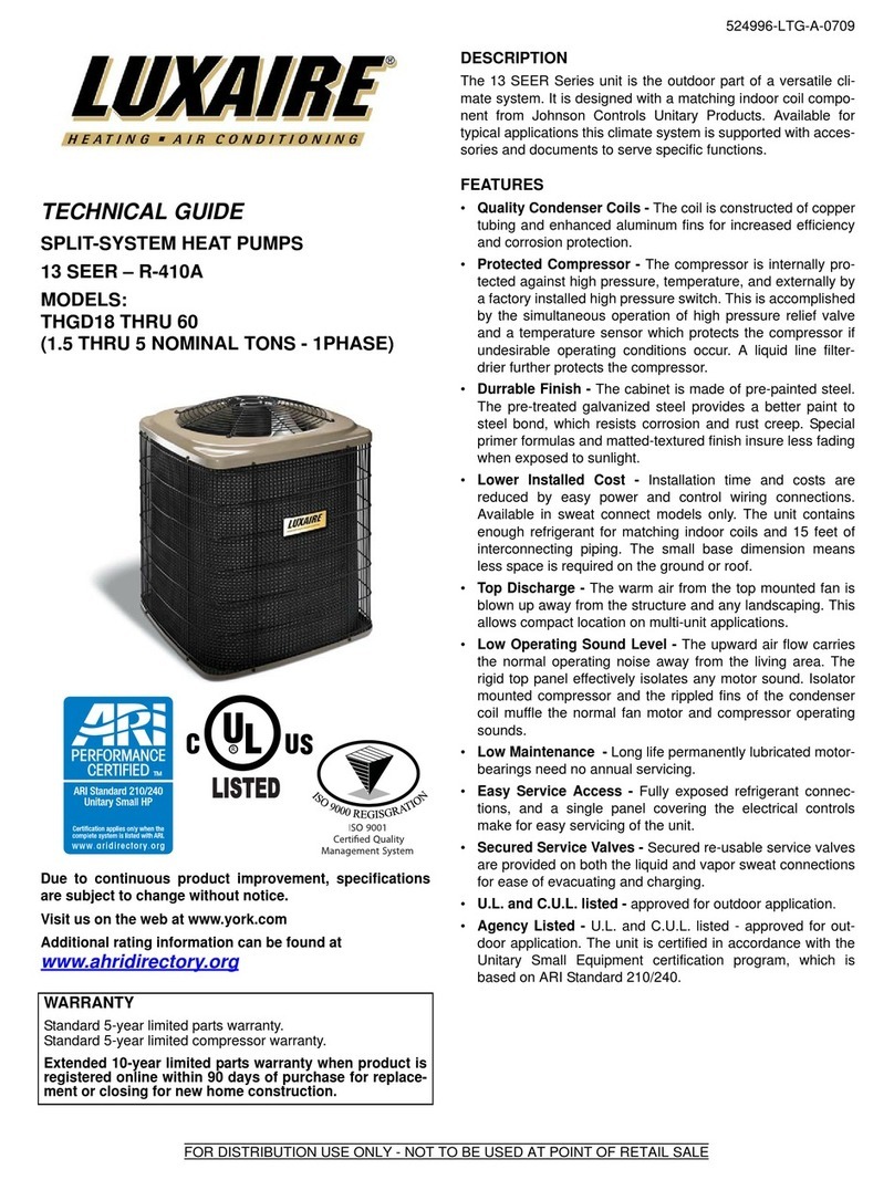 Luxaire THGD18 Quick start guide Luxaire THGD18 Quick start guide