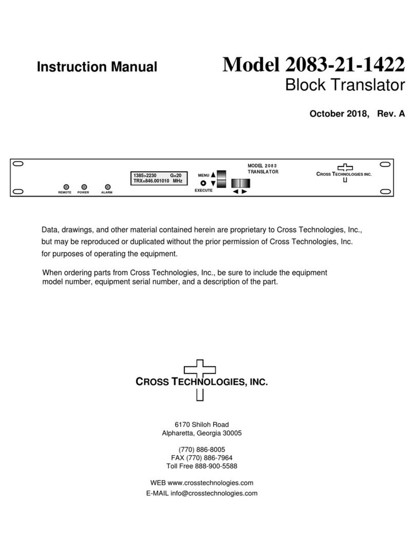 Cross Technologies 2083-21-1422 User manual Cross Technologies 2083-21-1422 User manual