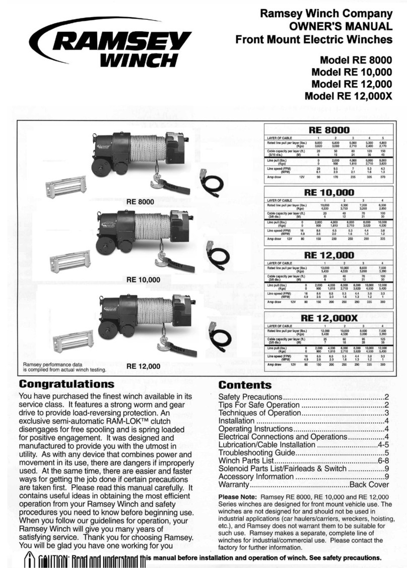 Ramsey Winch RE8000 owner's manual