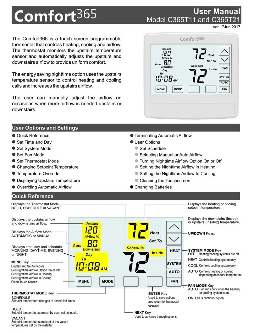 eControls Comfort365 C365T21 user manual