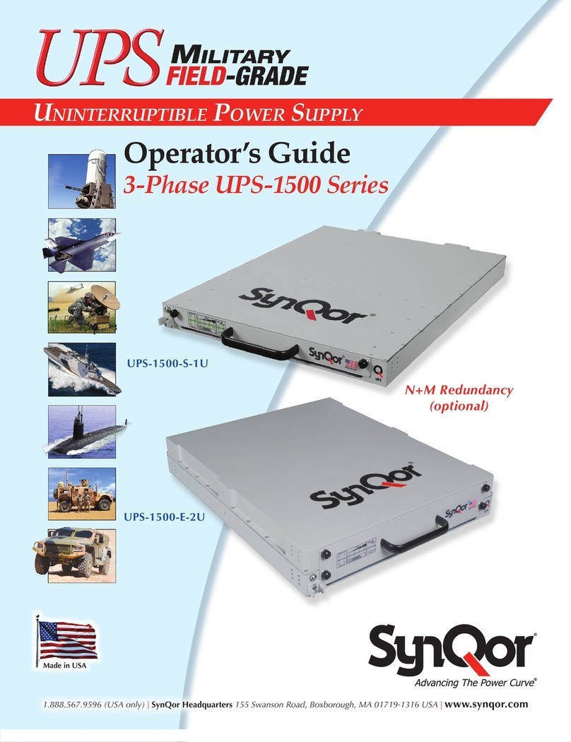 SynQor 3-Phase UPS-1500 Series Operator's guide