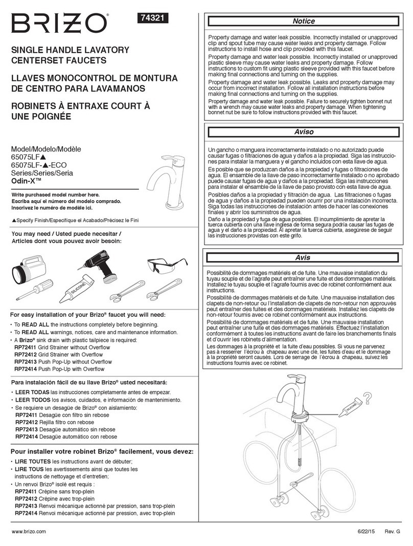 Brizo Odin-X Series User manual