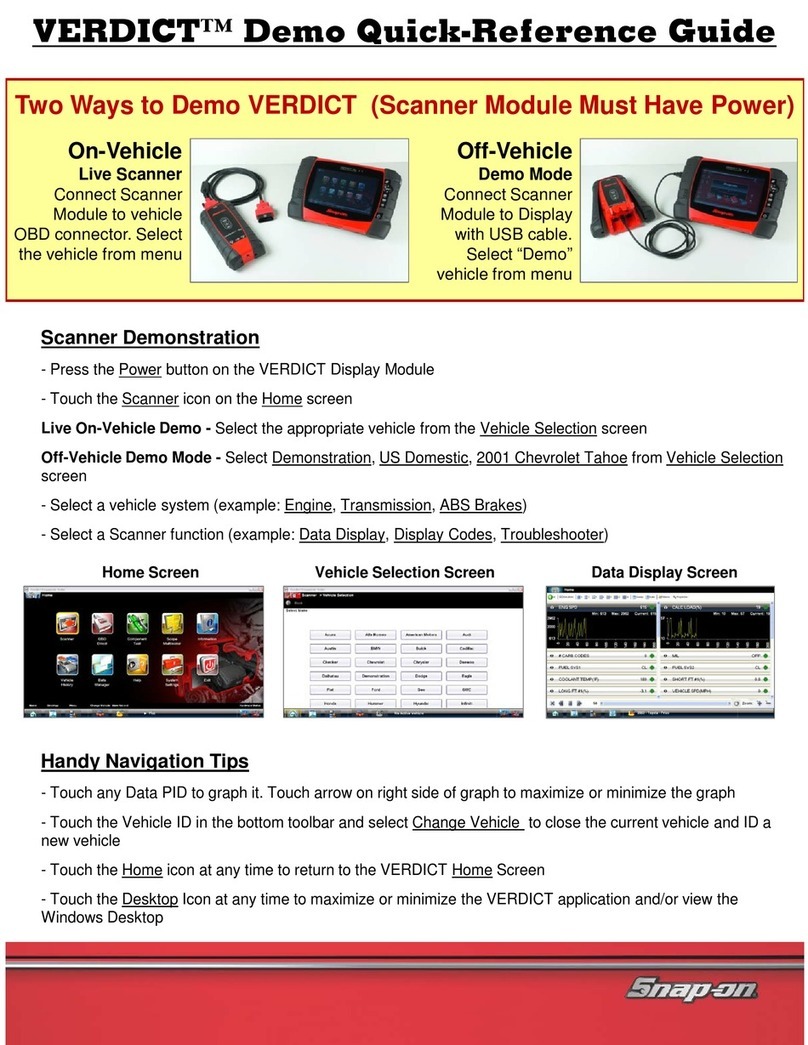 Snap-On VERDICT Demo Quick reference guide Snap-On VERDICT Demo Quick reference guide