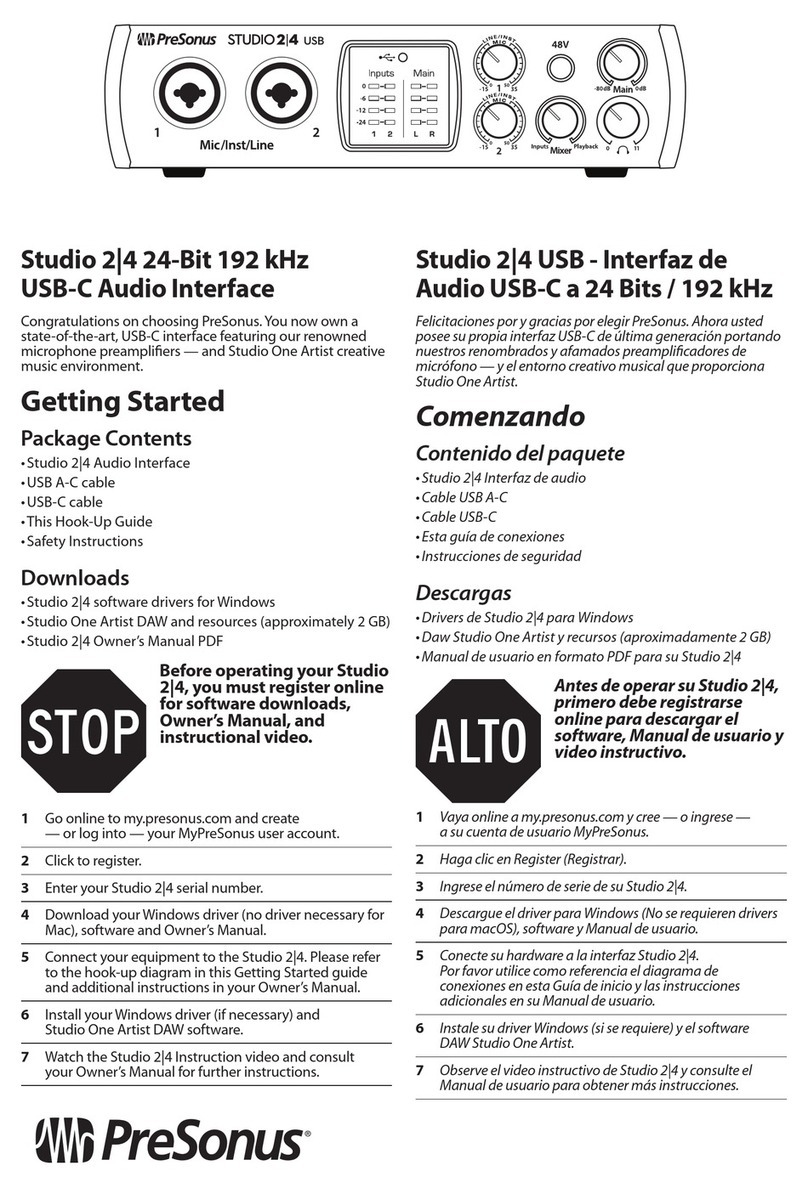 PRESONUS StudioLive 24 owner's manual