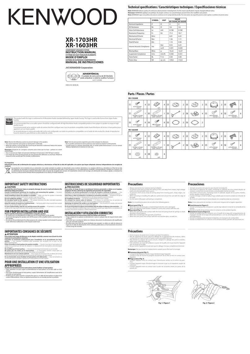 Kenwood XR-1603HR User manual