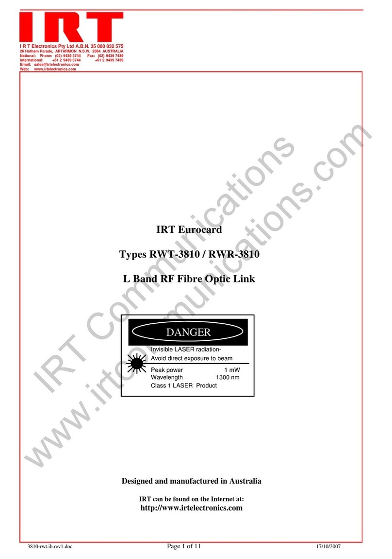IRT Electronics RWT-3810 manual
