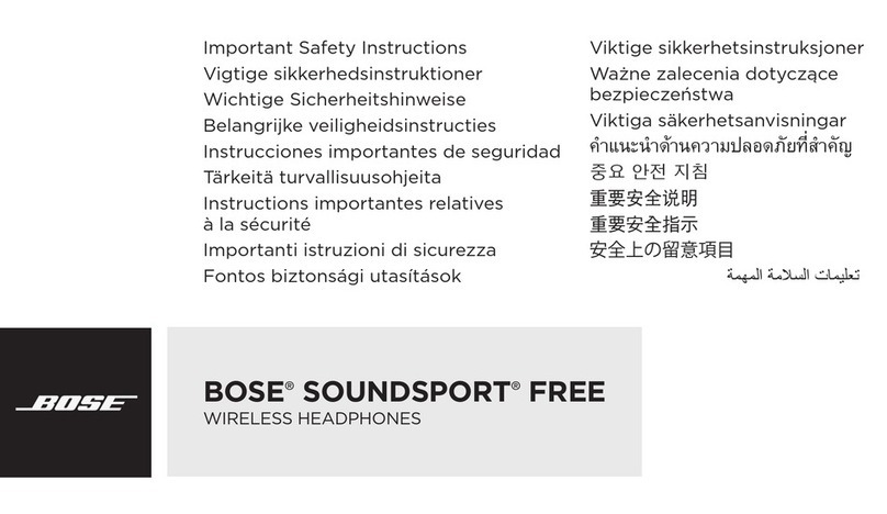 Bose SOUNDSPORT FREE Important safety instructions