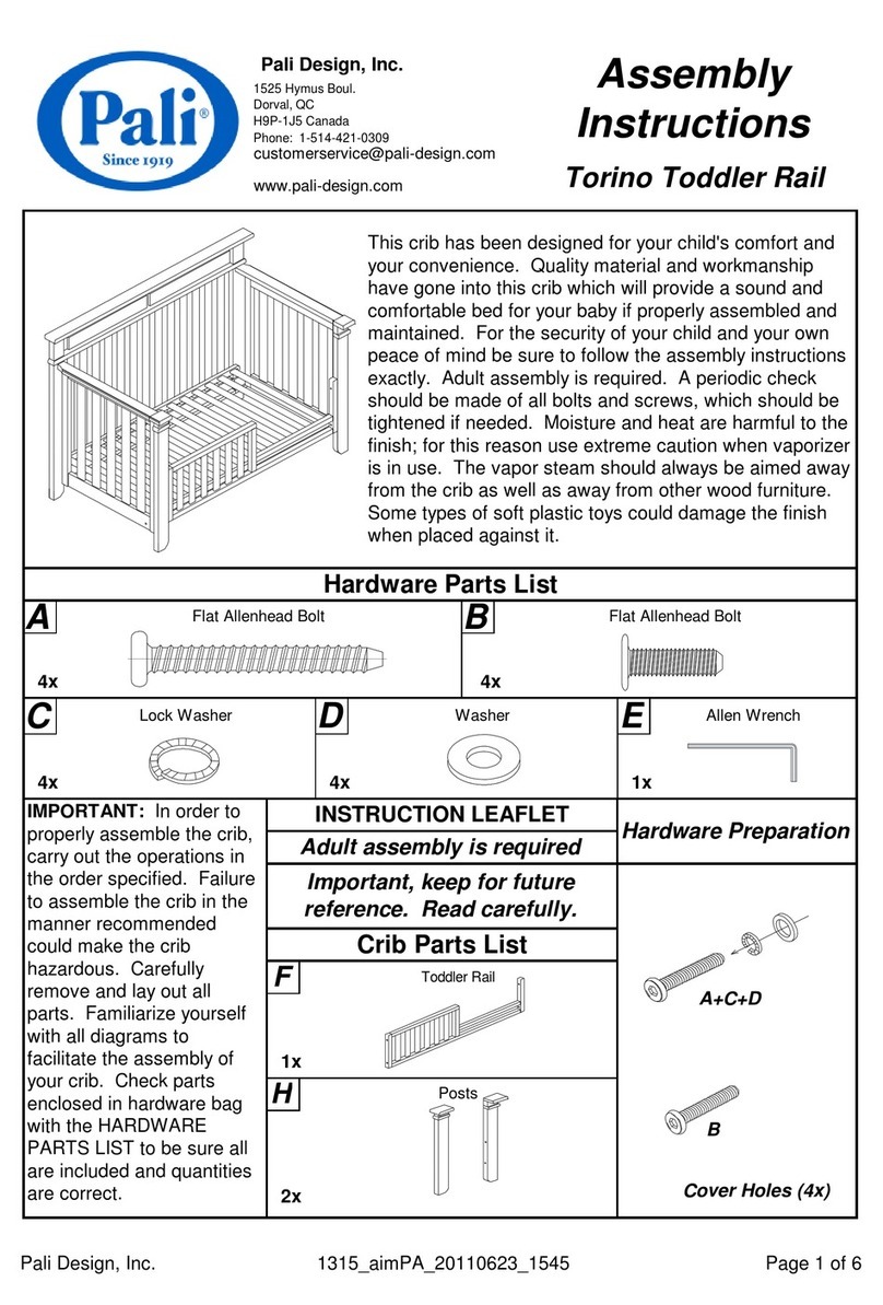 Pali Design, Inc. Torino Toddler Rail Assembly instructions