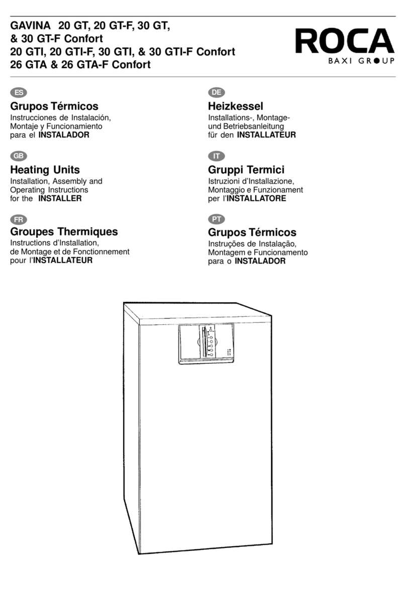 Roca GAVINA 20 GT Installation, assembly, and operating instructions for the installer