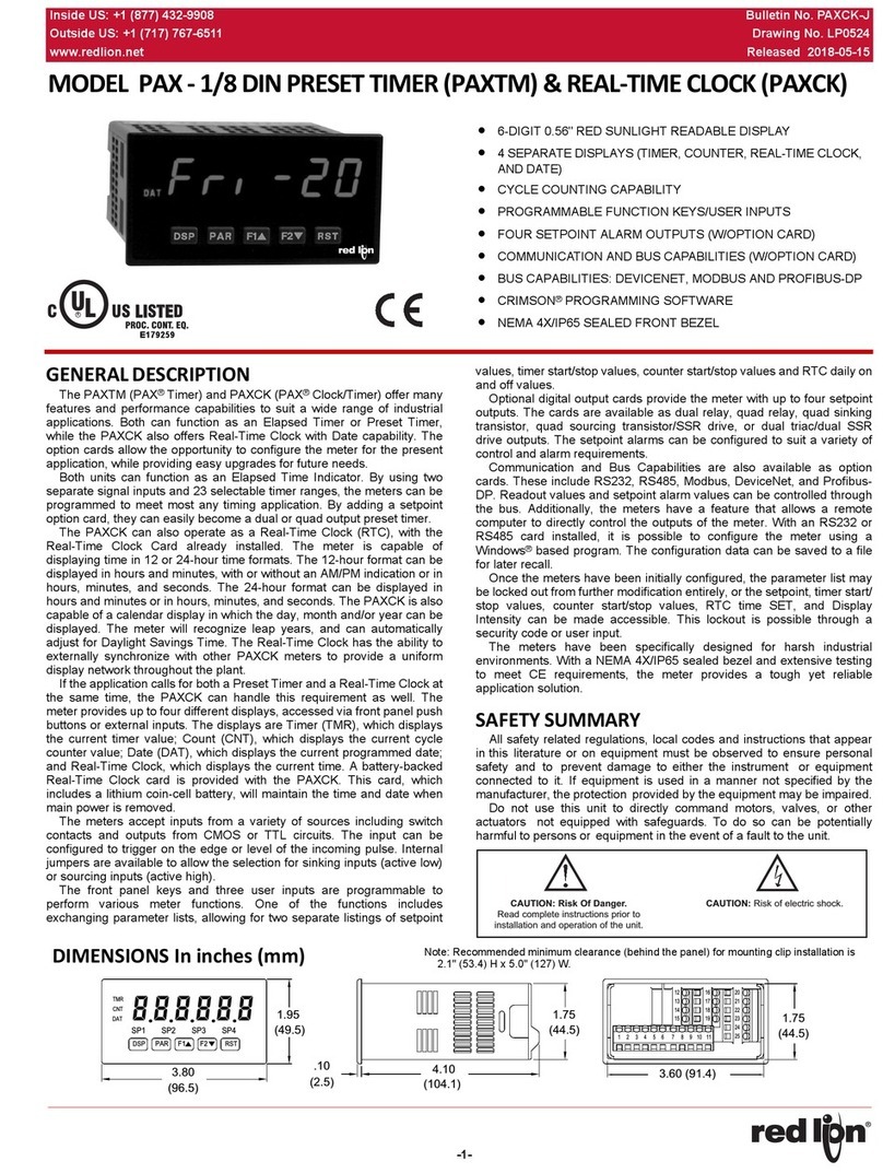 red lion PAXTM manual