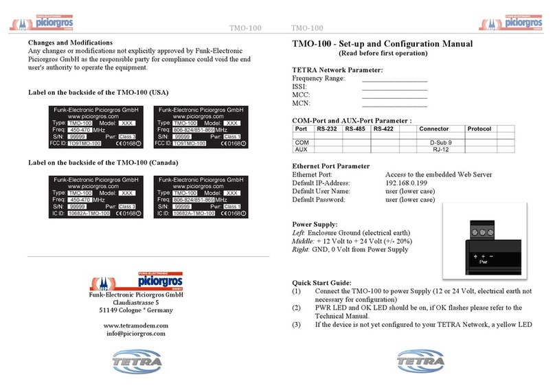 Funk-Electronic Piciorgros TMO-100 User manual
