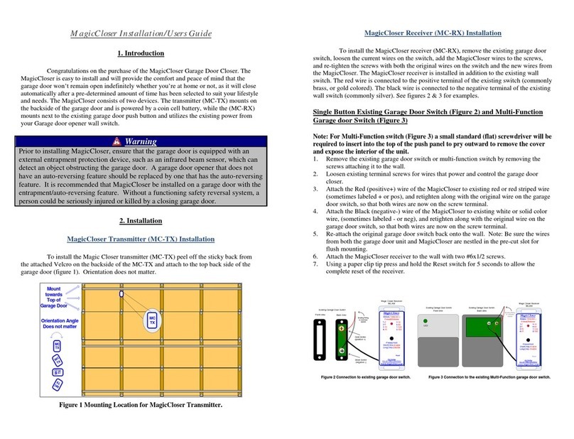 Magic Closer Magic Closer MC-TX Installation & user guide