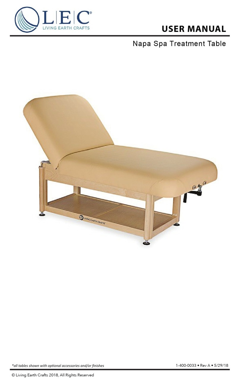 Living Earth Crafts Napa Spa Treatment Table user manual Living Earth Crafts Napa Spa Treatment Table user manual