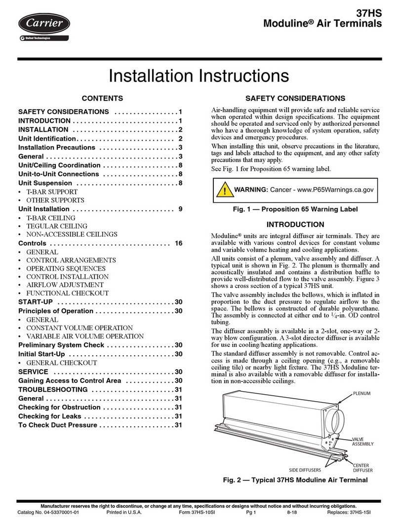Carrier MODULINE 37HS installation instructions