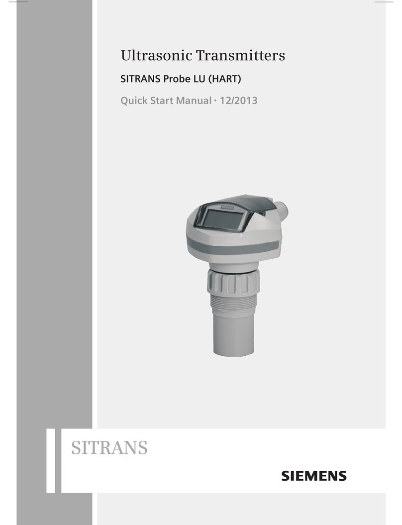 Siemens sitrans PROBE LU Quick start manual Siemens sitrans PROBE LU Quick start manual