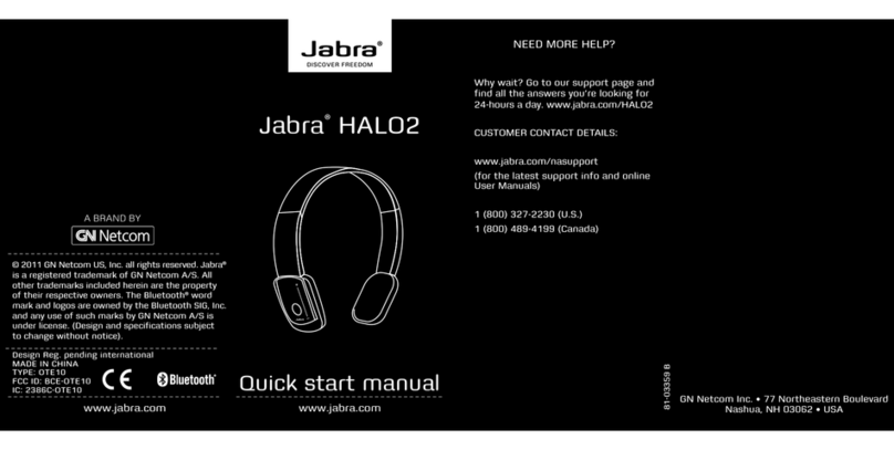 Jabra HALO2 Quick start manual