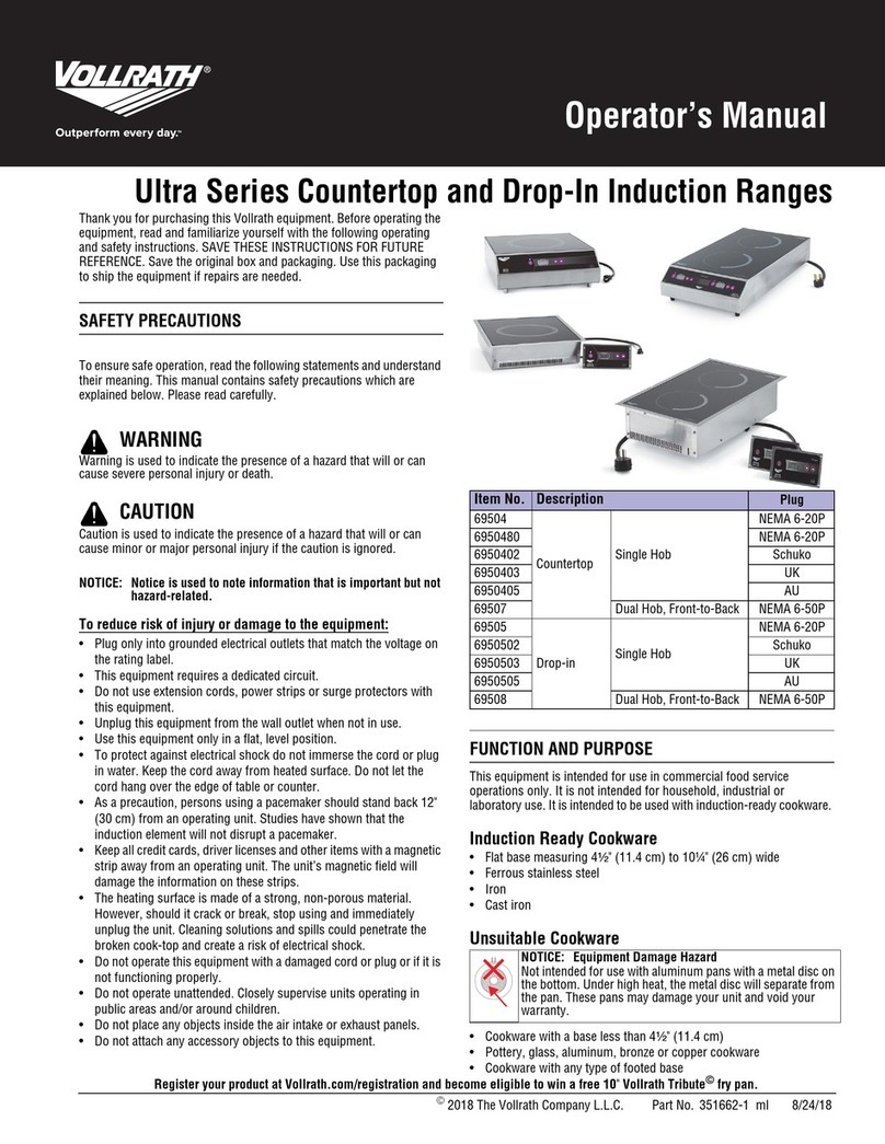 Vollrath Ultra Series Operator's manual