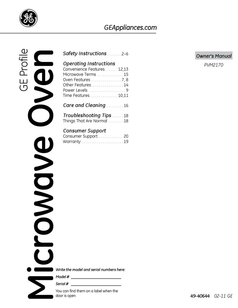 GE Appliances Profile PVM2170 User manual GE Appliances Profile PVM2170 User manual