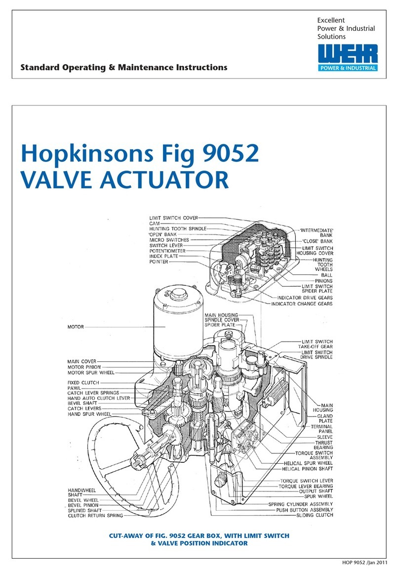 Weir Hopkinsons Fig 9052 Standard Operating & Maintenance Instructions