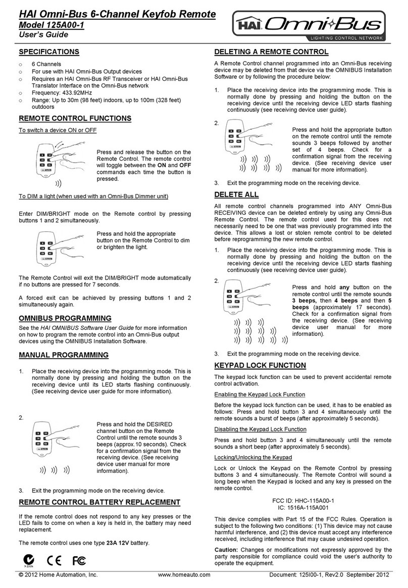HAI Omni-Bus 125A00-1 user guide