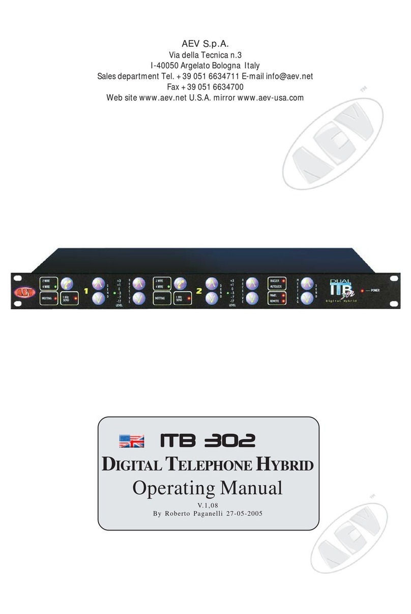 AEV ITB 302 Evolution operating manual