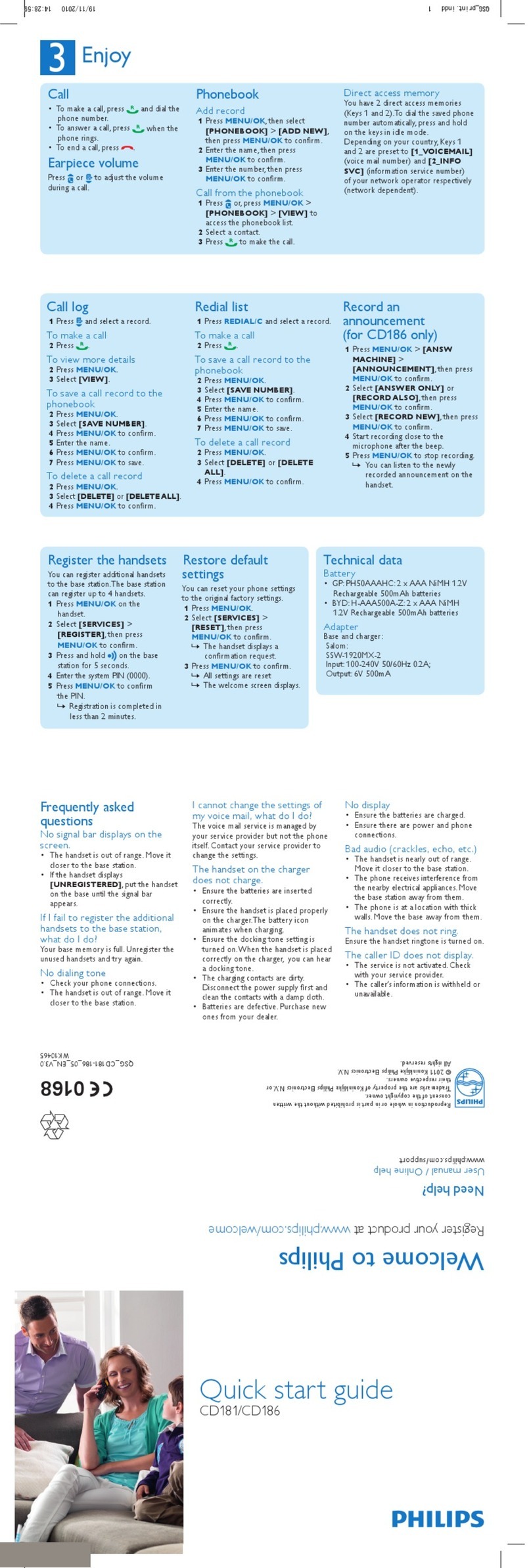 Philips CD181 quick start guide