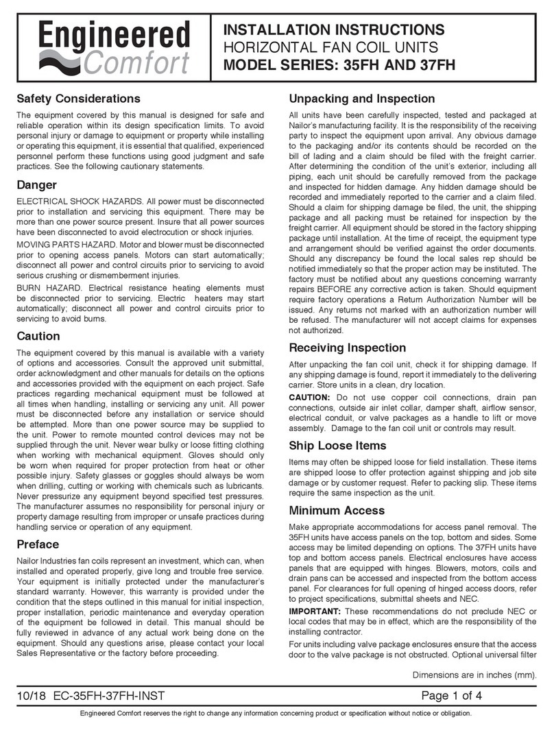 Engineered Comfort 35FH Series installation instructions