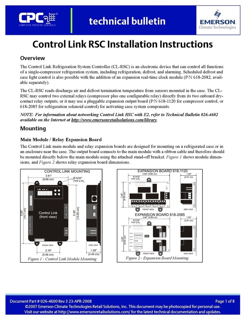 Emerson Control Link Refrigeration System Controller User manual