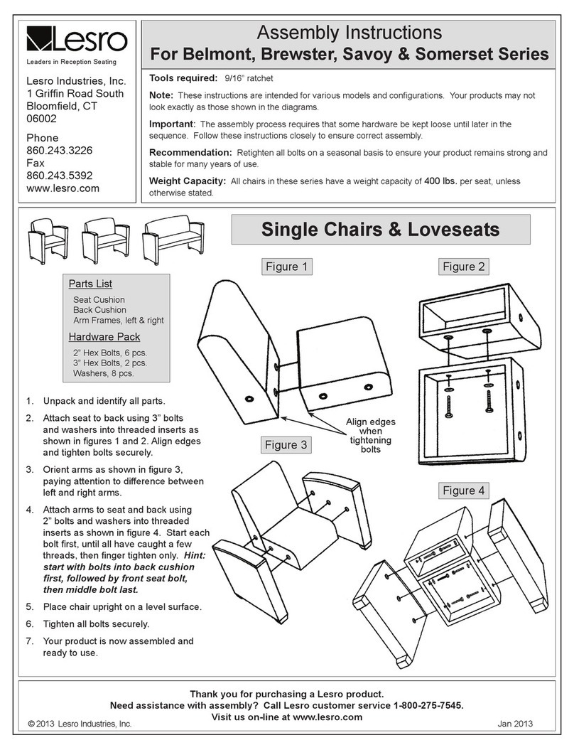 Lesro Belmont Series Assembly instructions