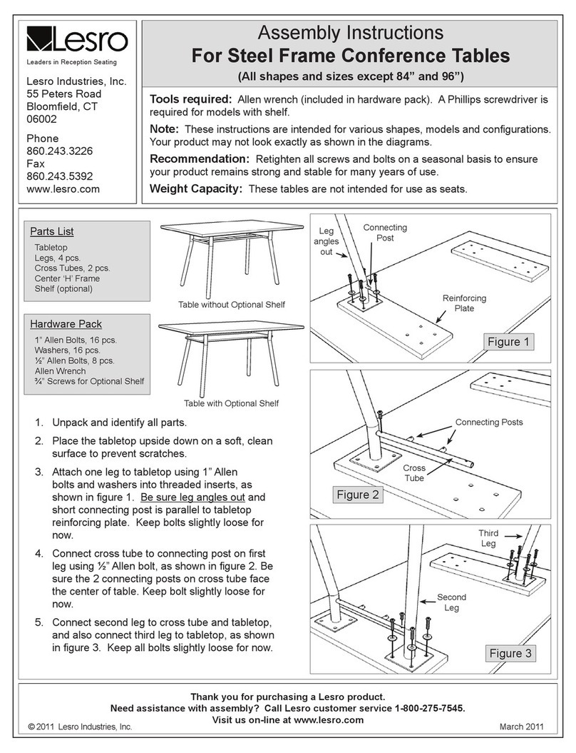 Lesro Steel Frame Conference Table User manual