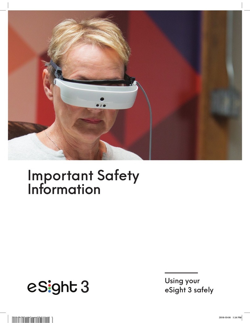 eSight Corporation eSight 3 Important safety information eSight Corporation eSight 3 Important safety information