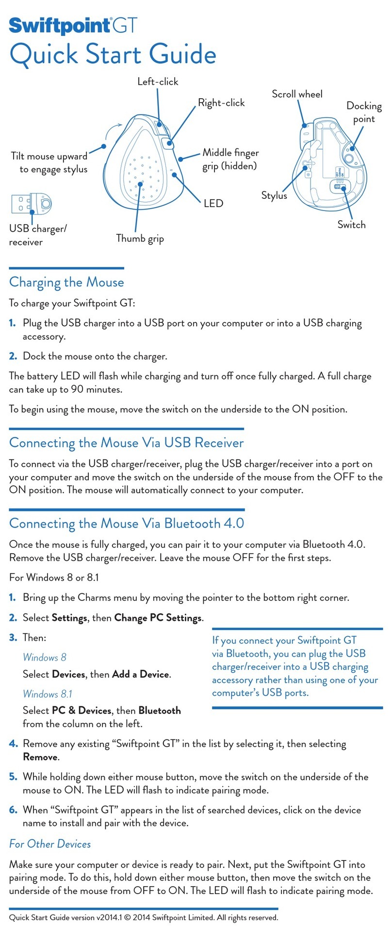 Swiftpoint GT quick start guide