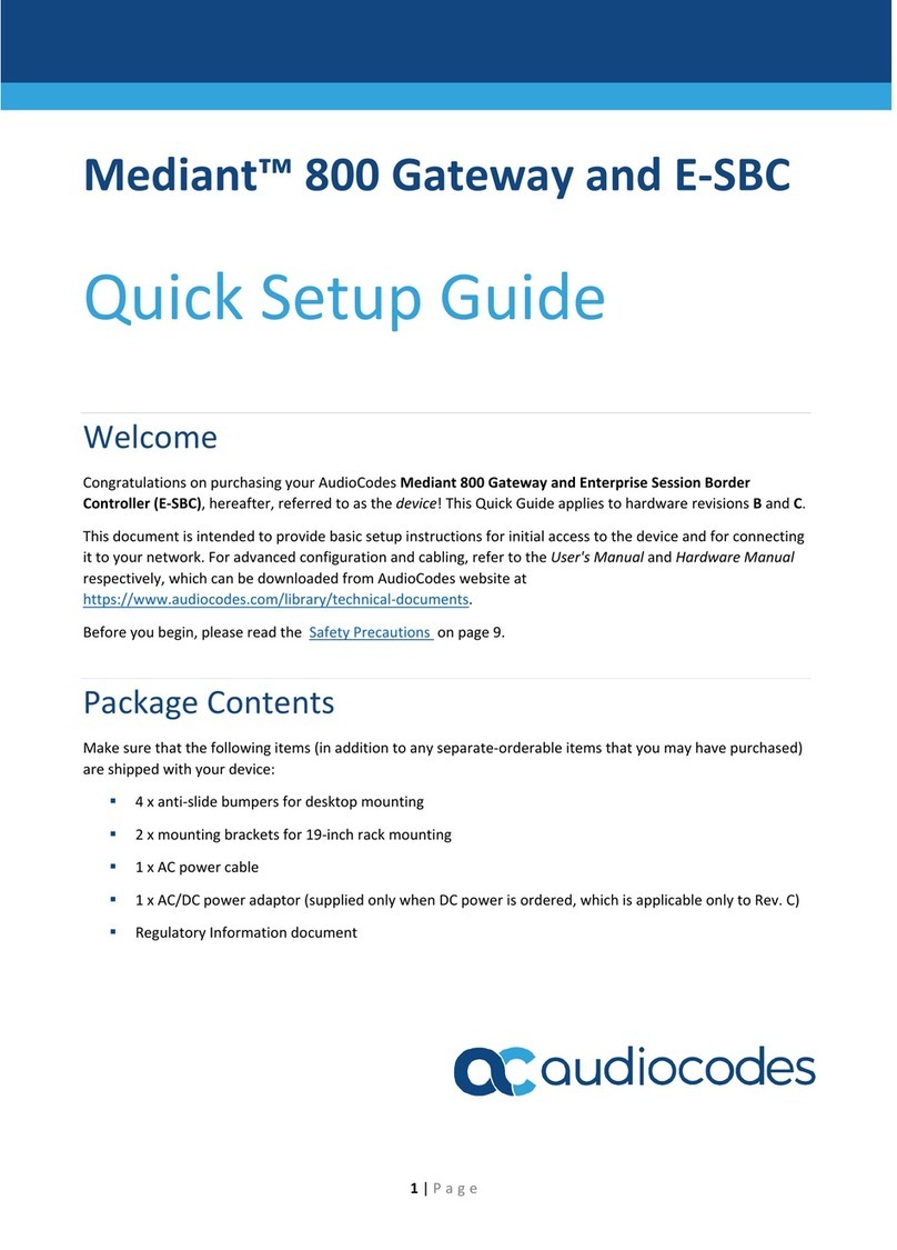 AudioCodes Mediant 800 User manual