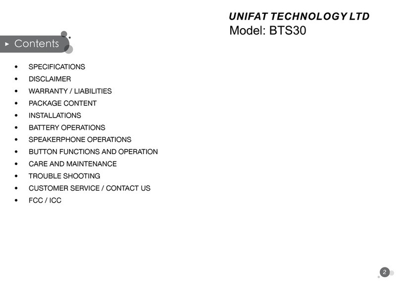 Unifat BTS30 User manual