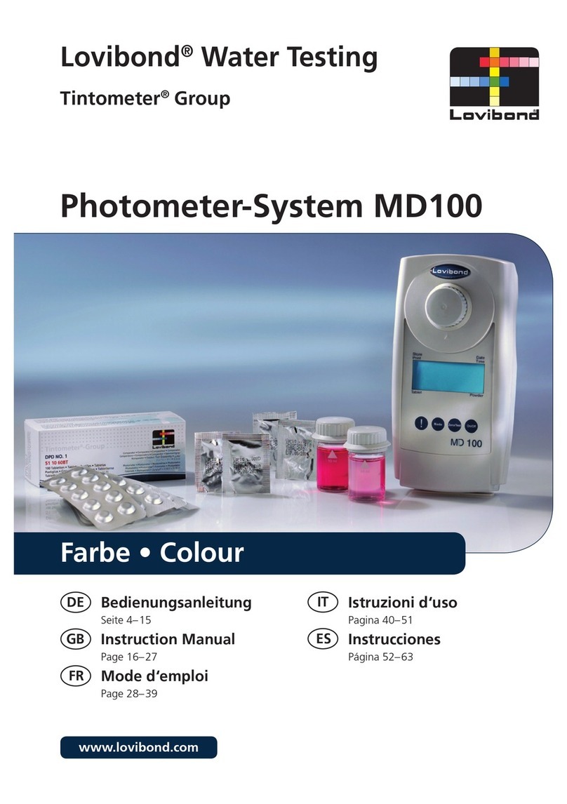 Lovibond Photometer-System MD100 User manual Lovibond Photometer-System MD100 User manual
