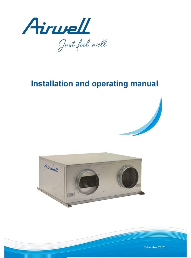 Airwell Airflow 2020 Installation and operating manual